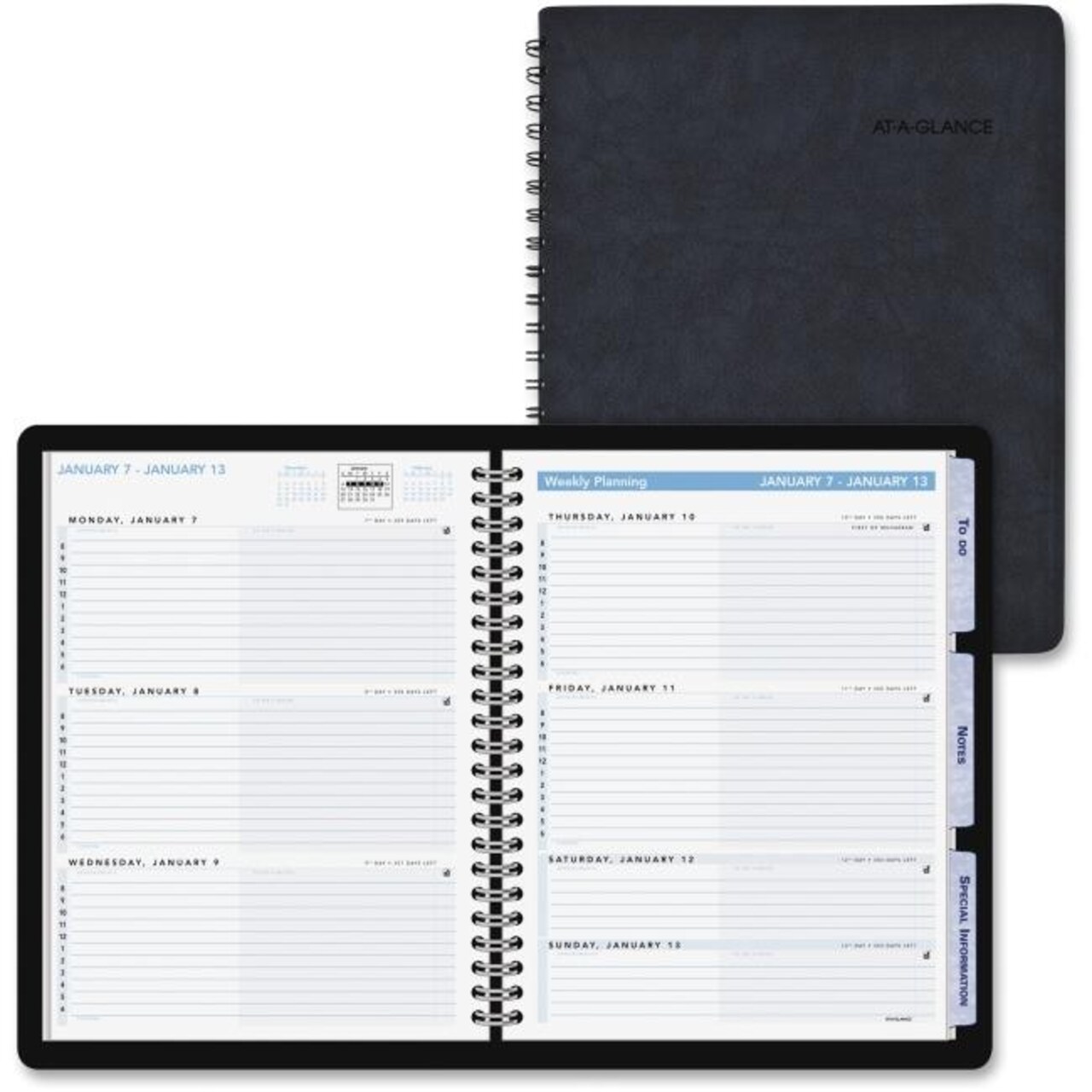 At A Glance AAG70EP0105 8 x 11 in. Action Planner Weekly Appointment Book - Black